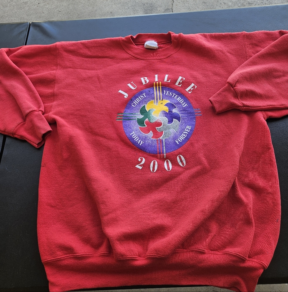 Jubilee Jesus Christ Today Yesterday Forever Y2K Vintage Hanes Crewneck Sweater